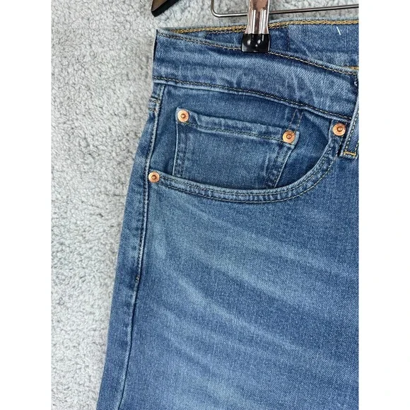 Levis 505 Jeans Men 36x32 Blue Straight Leg Regular Fit Denim Stretch New